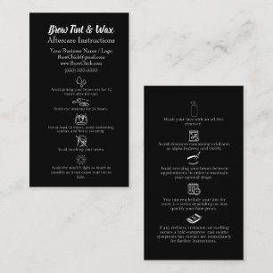 Brow Tint & Wax Aftercare Instructions Visitekaartje