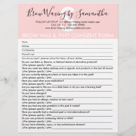 Brow Wax and Tint Customer Consent Waiver Form Flyer