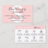 Brow Wax Tint Aftercare Instruction Visitekaartje (Voorkant / Achterkant)