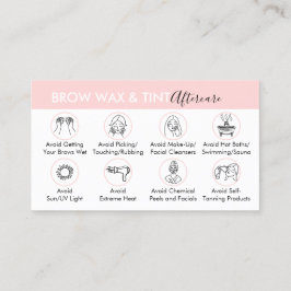 Brow Wax Tint Aftercare Instruction Visitekaartje