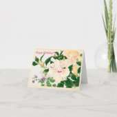 Browallia en ibiscus flower kaart (Voorkant)