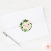 Browallia & Hibiscus Flowers - Japans houtblok Ronde Sticker (Envelop)