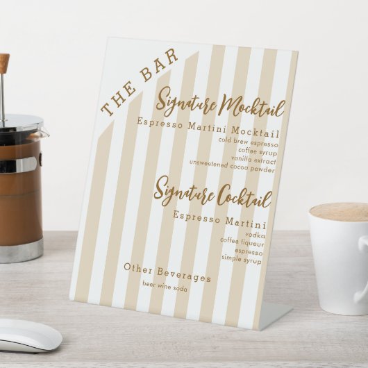 Brown 2 Signature Drinken Mocktail Cocktail Bar Reclamebord Met Voetstuk (Insitu)