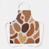 Brown Abstract Organic Shapes Print All-Over Print Schort (Voorkant)