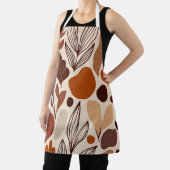 Brown Abstract Organic Shapes Print All-Over Print Schort (Insitu)