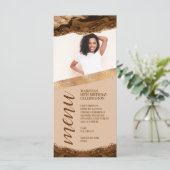 Brown Agaat Photo Menu Kaart (Staand voorkant)
