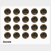 Brown Agate Dank u Classic Round Sticker (Vel)