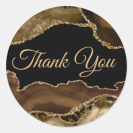 Brown Agate Dank u Classic Round Sticker