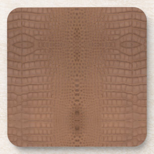 Brown Alligator Print Bier Onderzetter
