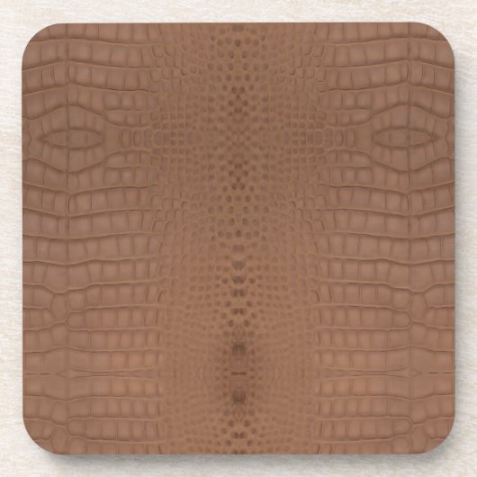 Brown Alligator Print Bier Onderzetter (Voorkant)