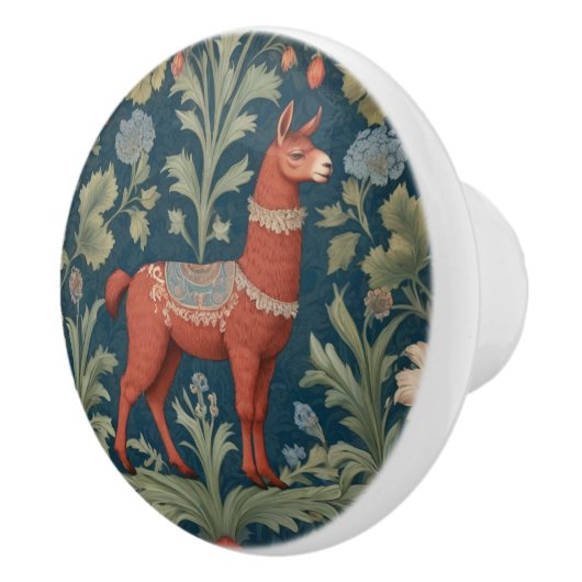 Brown Alpaca William Morris stijl Rechts Keramische Knop (Rechts)