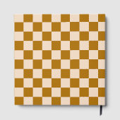 Brown and beige checkerboard pattern gastenboek (Achterkant)