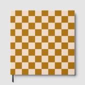 Brown and beige checkerboard pattern gastenboek (Voorkant)