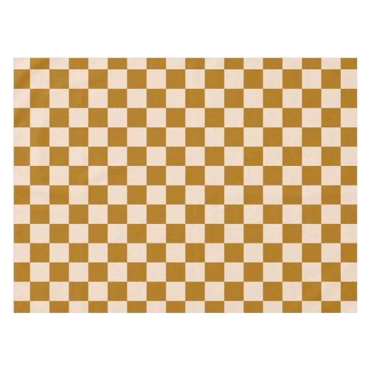 Brown and beige checkerboard pattern tafelkleed (Voorkant (Horizontaal))
