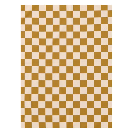 Brown and beige checkerboard pattern tafelkleed (Voorkant)