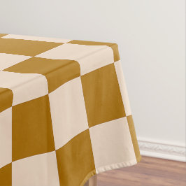Brown and beige checkerboard pattern tafelkleed