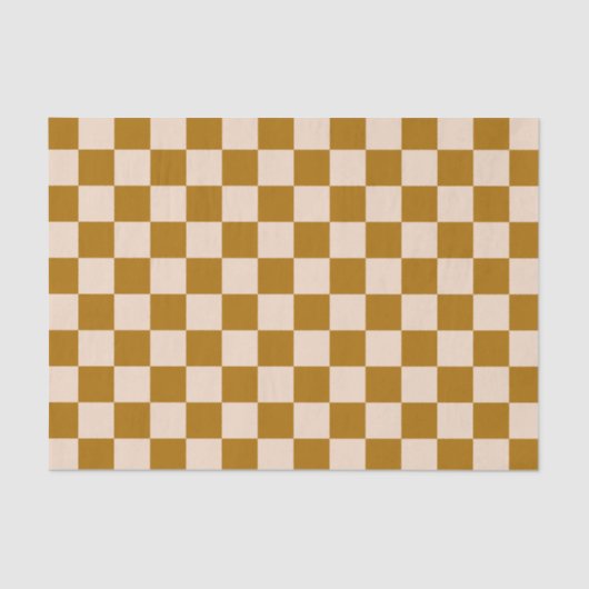 Brown and beige checkerboard pattern tissuepapier (Voorkant)