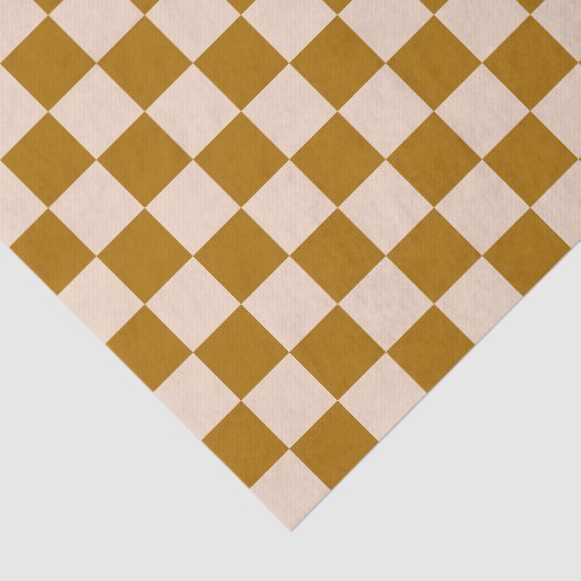 Brown and beige checkerboard pattern tissuepapier (Detail)