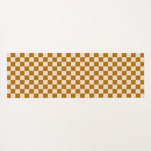 Brown and beige checkerboard pattern yogamat (Achterkant (horizontaal))