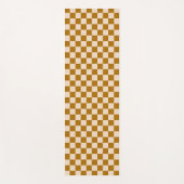 Brown and beige checkerboard pattern yogamat (Voorkant)