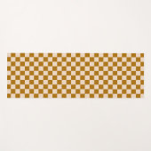 Brown and beige checkerboard pattern yogamat (Voorkant (horizontaal))