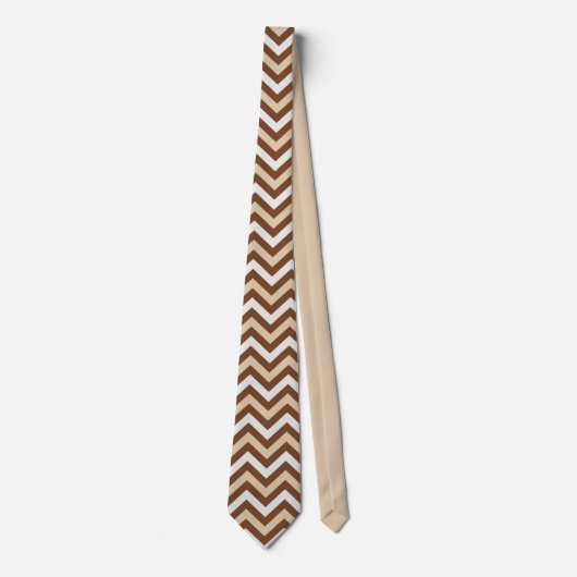 Brown and beige chevron stropdas (Voorkant)