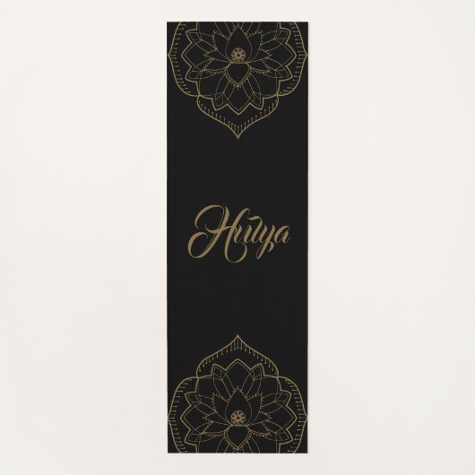 Brown and Black Lotus Mandala Yoga Mat (Voorkant)