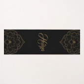 Brown and Black Lotus Mandala Yoga Mat (Voorkant (horizontaal))