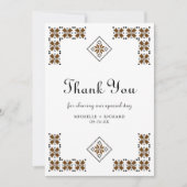 Brown and Black Ukrainian Embroidery Wedding Bedankkaart (Voorkant)