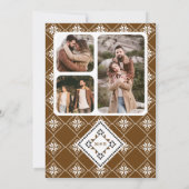 Brown and Black Ukrainian Embroidery Wedding Save The Date (Achterkant)