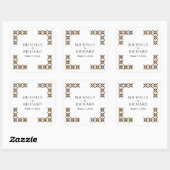 Brown and Black Ukrainian Embroidery Wedding Vierkante Sticker (Vel)
