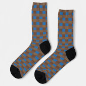 Brown and Blue Color Combination Sokken (Links)