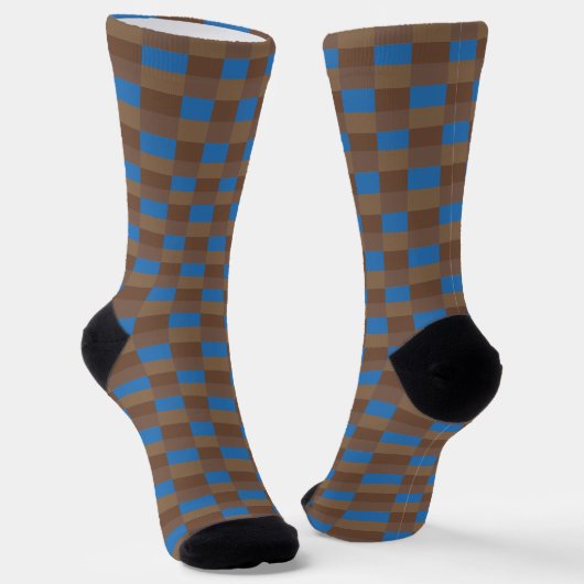 Brown and Blue Color Combination Sokken (Gebogen)