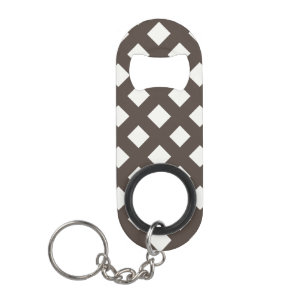 Brown and Cream Gingham Pattern Mini Flessenopener