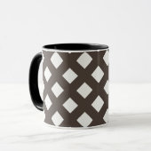 Brown and Cream Gingham Pattern Mok (Voorkant links)