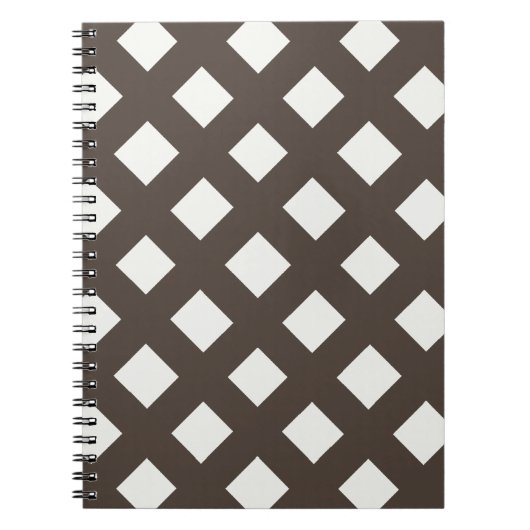 Brown and Cream Gingham Pattern Notitieboek (Voorkant)