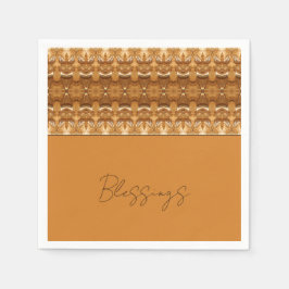 Brown and Gold Pattered Designer Servet