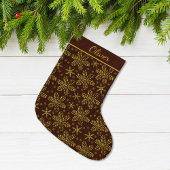 Brown and Gold Personalized Grote Kerstsok