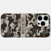 Brown and Gray Camouflage Personalized Case-Mate iPhone Case (Achterkant (horizontaal))