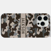 Brown and Gray Camouflage Personalized Case-Mate iPhone Case (Achterkant (horizontaal))