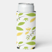 Brown and green leaves on white seltzer blikjeskoeler (Seltzer Voorkant)