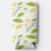 Brown and green leaves on white seltzer blikjeskoeler (Voorkant)