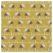 Brown and Mustard Gold Porcupine Patterned Stof (Close Up)