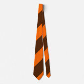 Brown and Orange Broad Regimental Stripe Stropdas (Voorkant)