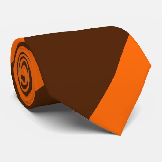 Brown and Orange Broad Regimental Stripe Stropdas (Opgerold)