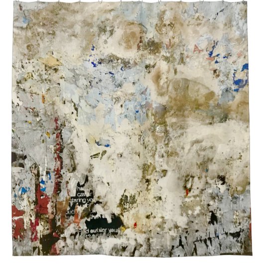 Brown and red wallpaper douchegordijn (Voorkant)