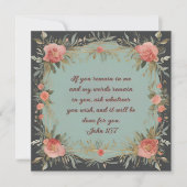 Brown and Sage Floral Lijst Bijbelvers Feestdagenkaart (Voorkant)