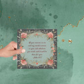 Brown and Sage Floral Lijst Bijbelvers Feestdagenkaart