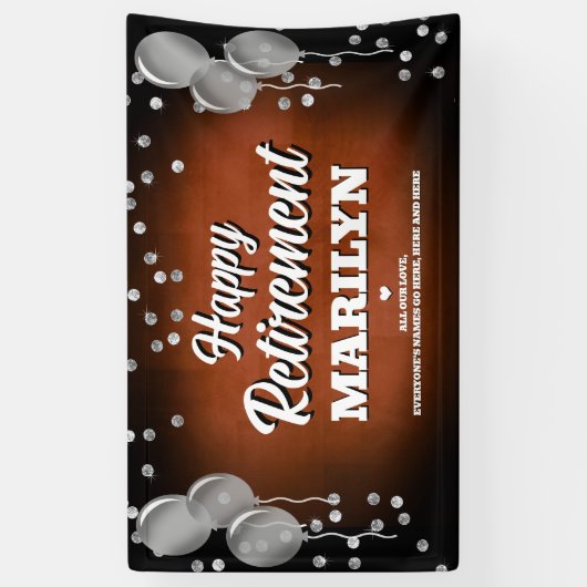Brown and Silver Happy Retirement Spandoek (Verticaal)