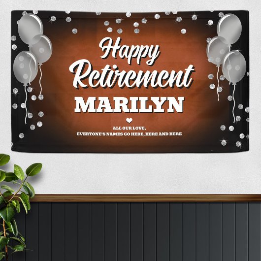 Brown and Silver Happy Retirement Spandoek